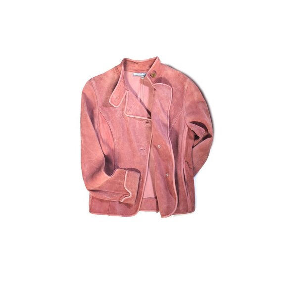 Vintage Anne Klein Suede leather Moto jacket Size Small Vintage 80s - Picture 1 of 8